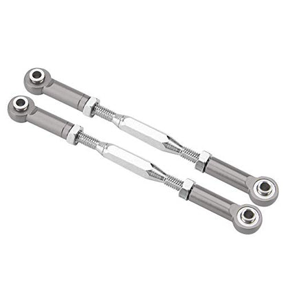 RC Truck Steering Rods, 2 Pcs Aluminium Alloy Steering Linkage Rods for Slash 1/10 Scale RC Truck Remote Control Car Spare Part Accessory (Grey)