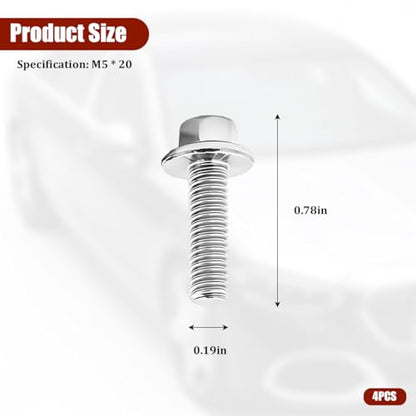 4 Pack M5 x 20mm Stainless Steel Ignition Coil Mounting Bolts | pitch and head check, washer seat, blind-hole depth check, hand-start setup, service-manual torque, auto repair accessory - size: M5*20
