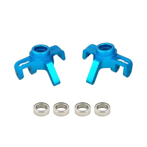 Steering Knuckles Caster Blocks & Ball Bearing Front Hub Carrier Kit for 1/16 H16BM H16PL H16GT H16DR 16207 16208 16209 16210 Series Upgrades Part Blue - color: Blue