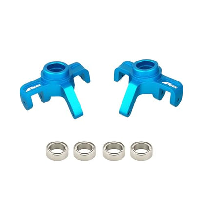 Steering Knuckles Caster Blocks & Ball Bearing Front Hub Carrier Kit for 1/16 H16BM H16PL H16GT H16DR 16207 16208 16209 16210 Series Upgrades Part Blue - color: Blue