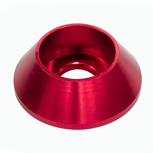 [60PCS] M3 Cone Cup Counterbore Washers, Anodized Aluminum Alloy, Head Washers Gaskets Cup Shim for Screw RC/FPV/PC/Drone/Mechanical Accessories Model Parts, Red - color: Red, size: M3
