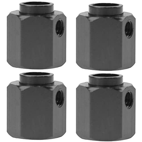ShareGoo Aluminum RC 12mm Hex Extended Wheel Hex Hub Extension 12mm Offset Spacers Compatible with Traxxas TRX4 TRX6 1/10 RC Crawler (12mm, Black) - color: Black, size: 12mm