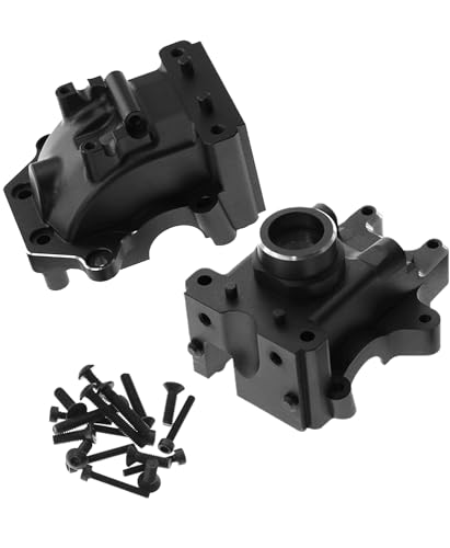 Gear Box Upgrades Part for 1/8 Sledge 4WD,Aluminum Front Rear Universal Gear Box Housing, RC Alloy Gearbox Hops up for Sledge Monster Truck RC Car #95076-4,Replace #9529, Black（1 Set - color: Black- Gear Box