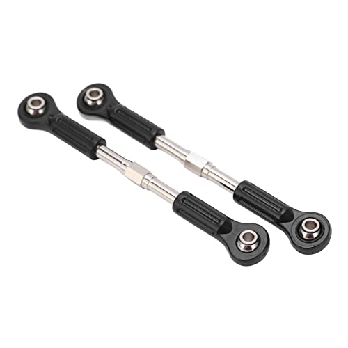 Alomejor Metal Steering Tie Rod, 2pcs Alloy Ball Heads Steering Linkage for 1/8 1/10 High Speed RC Cars Pickup Trucks SUV, with Durable Plastic Steel Construction