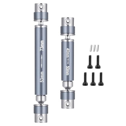 Steel RC Center Drive Shaft 40+53mm Driveshaft for 1/24th AXIAL SCX24 AXI00001 C10 AXI00002 JLU AXI00006 Bronco RC Crawler Car Upgrade Parts - color: Silver