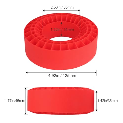2.2" Crawler Tire Inserts, 4-Pack — Soft Silicone Rubber, Fits 132–134 mm (5.25" OD), 125×45 mm — Waterproof, Firm Sidewall Control, Rock/Trail Traction Boost (Red) - color: Red