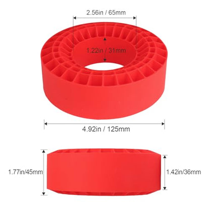 2.2" Crawler Tire Inserts, 4-Pack — Soft Silicone Rubber, Fits 132–134 mm (5.25" OD), 125×45 mm — Waterproof, Firm Sidewall Control, Rock/Trail Traction Boost (Red) - color: Red