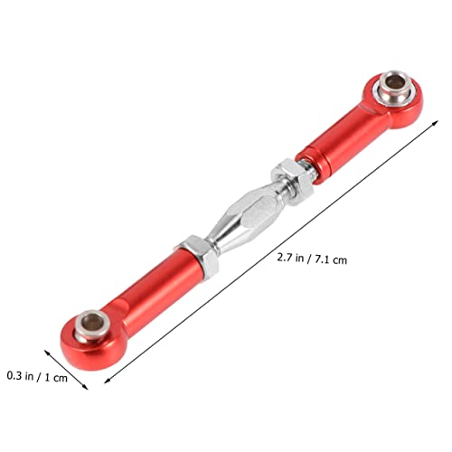 Alasum 6pcs Adjustable Aluminum Rod Linkage Steering Rods for Rc Redcat Hsp Racing Hpi Truck Buggy Upgrade Parts Red Easy to Install