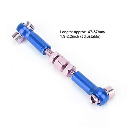 6 Pcs Adjustable Servo Links Tie Rod Set High Precision Aluminum Alloy RC Car Accessories for 1/10 1/12 Buggy Touring Drift Cars Red Purple Black Dark Blue Light Blue (Dark Blue) - color: Dark Blue