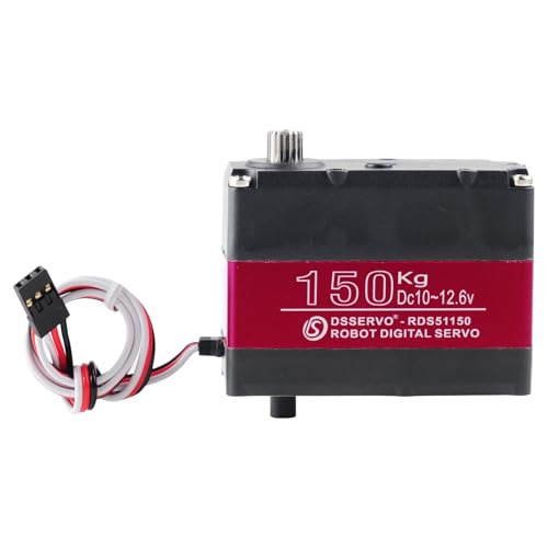 RDS51150 Digital Servo Motor, 150kg High Torque, Metal Gear, Dual Shaft, 12V DC, IP66 Waterproof, with U Bracket for RC Cars, Robotics (270 Degree) - style: 270 Degree