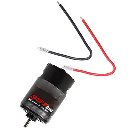 550 Brushed Motor High Performance RC Car Boat Motor with Ball Bearing Low Noise Design 12T 21T 29T 35T Options Metal Black 36mm Diameter (35T) - size: 35T