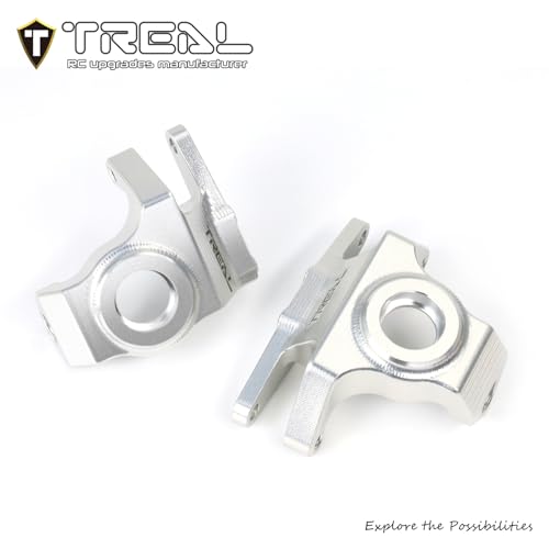 Treal High-Strength 7075 Aluminum Front Knuckles (2pcs Set) CNC Machined Upgrades, Compatible with Vanquish H10 Optic RC Crawler(Silver) - color: Silver