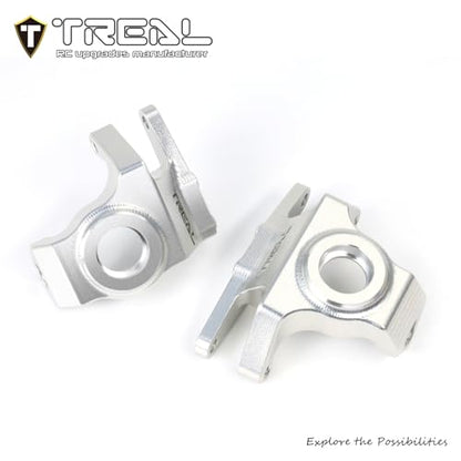 Treal High-Strength 7075 Aluminum Front Knuckles (2pcs Set) CNC Machined Upgrades, Compatible with Vanquish H10 Optic RC Crawler(Silver) - color: Silver