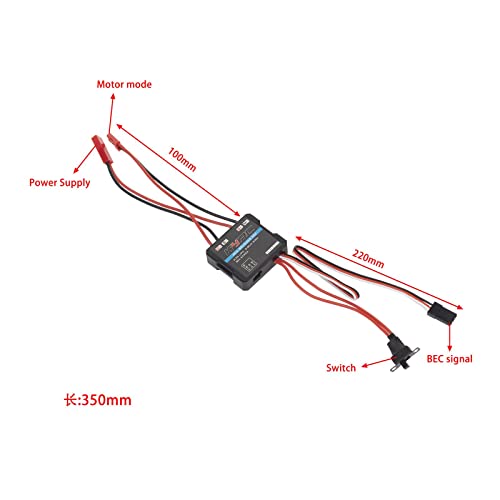 2Pcs RC Motor ESC 40A Brushed ESC Motor Electric Speed Controller 6-12.6V for 1/16 1/18 1/24 etc RC Model Cars RC Accessories Parts