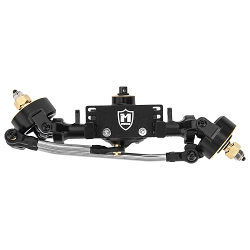 MEUS RACING 5mm ISO V2 TRX4M Axles with Adjustable Servo Mount for TRAXXAS 1/18 TRX4M RC Crawler (Black) - color: Black