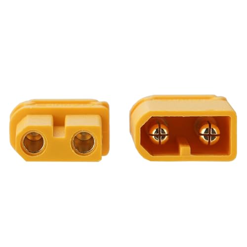 ELFCULB 10 Pairs Amass XT30UD Connectors, XT30 Upgrade Male Female Connectors for Mini-UAV Robot Lipo Battery(Yellow) - color: 10 Pairs XT30UD