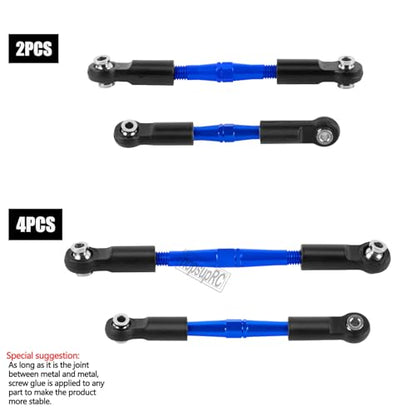 Adjustable Turnbuckles Camber Upgrades Part for 1/8 Typhon 4WD 3S MEGA 550 BLX,1/10 Big Rock 4X4 V3 3S BLX RC Car,Tie Rod Set Link Linkage Rod,Adjustable Links Steering Links,(Navy Blue). - color: Blue(6pcs)