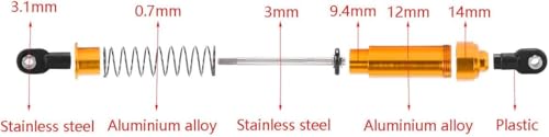75mm-115mm Big Bore Shocks, RC Crawler Shocks for 1/10 RC Crawler LCG Chassis Gspeed V3 Element Enduro SCX10 TRX4 Gamde R1 Comp Builds DIY (purple 105mm 2pcs) - color: purple 105mm 2pcs
