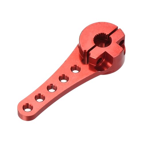MECCANIXITY 3 Pcs Aluminum Servo Horn Long 25T Steering Arm 46mm Length Red Suitable for DIY RC Car/Boat/AirplanesBoat Model Accessories with M2.5 Screws - color: Red