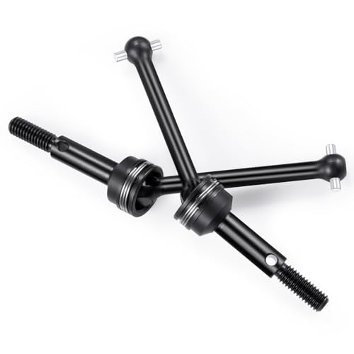 Que-T 1 Pair Steel Drive Shafts CVD RC Replace Driveshafts Front & Rear Universal for 1/10 Tamiya TT02 RC Car