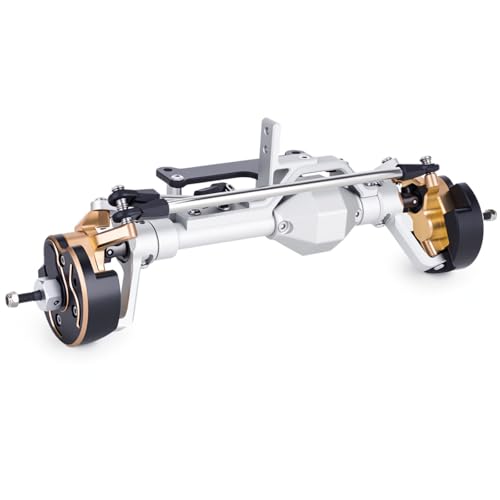  Front Rear Portal Axle Set CNC Aluminum & Brass 4WS Axles for 1/10 RC Crawler Axial Capra 1.9 UTB Cheater Rigs LCG Chassis Upgrade Parts (Silver Front) - color: Silver Front