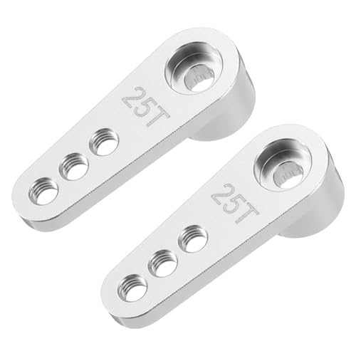 MECCANIXITY Aluminum Alloy 25T Steering Servo Single Arm Horn Silver for DIY RC Car/Boat/Airplane Boat Accessories 2 Pcs - color: Silver