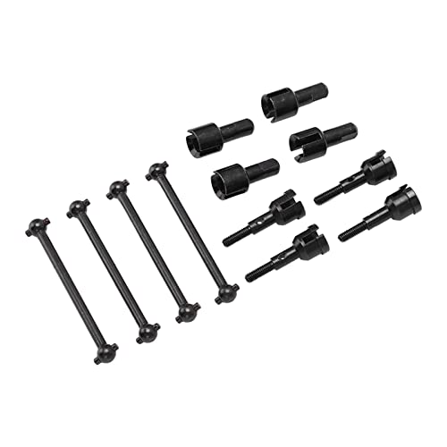 Zerodis RC Drive Shaft Dogbones Aluminum Alloy Diff Cup Joint Axle Set 4Pcs Front Rear Drive Shaft Set for 1 18 Scale RC Car DIY Users for A949 A959 A969 A979 K929 (Black) - color: Black