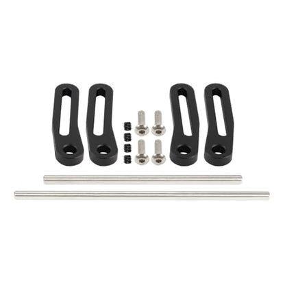 Aluminum Adjustable Front Rear Modular Bumper Mount Set for 1/10 RC Crawler Chassis LCG Rigs Comp Builds TRX4 SCX10 Gspeed Power Wagon Cliffhanger Body (Black) - color: Black
