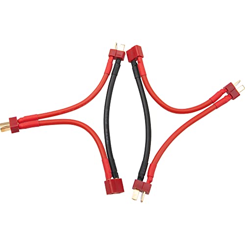 2Pcs HIRCQOO RC Car Serial Series Cable Adapter Compatible with XT90 Large Tamiya Traxxas EC5 XT60 EC3 T Plug for RC Truck Boat Lipo Battery ESC (T Plug) - style: T Plug