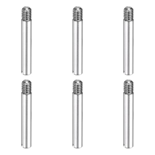 MECCANIXITY 6 Pcs M3 x 20mm Slotted Cylindrical Pins, 304 Stainless Steel Dowel External Thread Locating Parallel Pins Shelf Support Peg Pin for Furniture Installation, DIY Project - size: M3 x 20mm