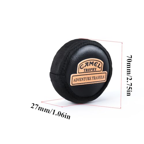 RC Mini Scale Spare Tires Cover 1/18 1/24 RC Simulation DIY Leather Spare Tires Cover Compatible with 1.0"-1.3" Wheels for SCX24 FCX24 TRX4M UTB18 RedCat (Yellow with Sticker 1Set)
