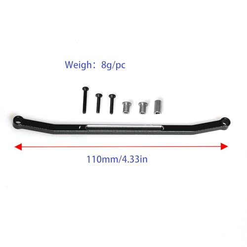 Steering Tie Rod and Drag Link Aluminum for Losi 1/18 Mini LMT 4X4 Brushed Monster Truck，Replacement for LOS211051 Upgrade Parts Fix Link Steering Rod for Losi - LOS01026 1/18 Mini LMT Monster (Black) - color: Black