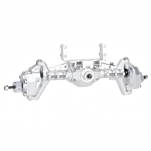 UTB18 CNC Aluminum Portal Axle Set — Complete Front & Rear Upgrade for Axial UTB18 Capra 1/18 RC Crawler, Total Weight 335g (Silvery) - color: Silvery