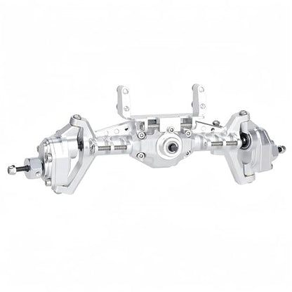 UTB18 CNC Aluminum Portal Axle Set — Complete Front & Rear Upgrade for Axial UTB18 Capra 1/18 RC Crawler, Total Weight 335g (Silvery) - color: Silvery