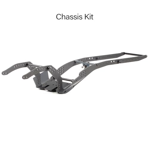 High Clearance V3 Carbon Fiber LCG Chassis Kit for 1/10 RC Crawler Comp Rig | 26° Skid Angle and LCG Design, with Delrin Skid Plate, 70mm Aluminum Carrier Bearing and 3D Printed Rock Sliders
