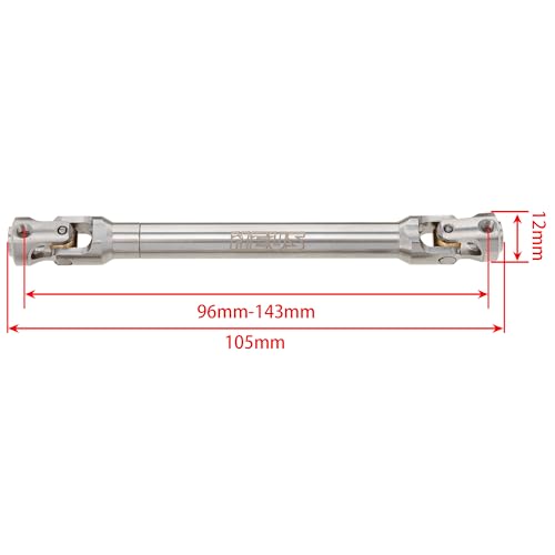 MEUS RACING Universal Driveshaft for SCX10 SCX10 II Wraith TRX4 1/10 RC Crawler Upgrades Parts, 96-143mm - size: 96-143mm