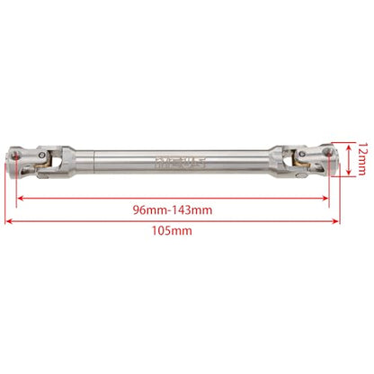 MEUS RACING 2pcs Universal Driveshaft for SCX10 SCX10 II Wraith TRX4 1/10 RC Crawler Upgrades Parts, 96-143mm - size: 96-143mm