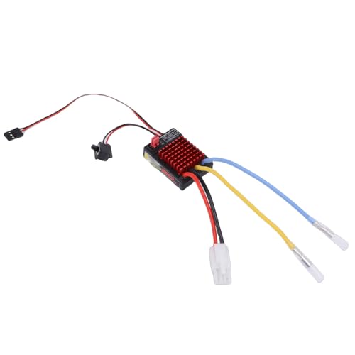 Drfeify 60A Brushed ESC, Water Proof RC Electronic Speed Controller for SCX10 D90 Crawler Cars, 320A Peak with 1/10 1/12 Scale
