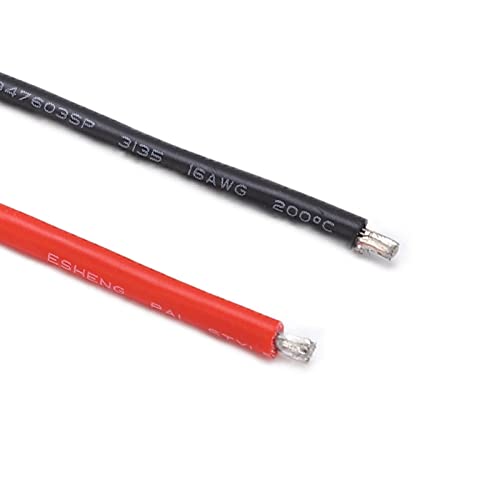 10Pcs 16AWG RC Motor Extension Cable 4.0mm Bullet Connectors, Soft Silicone Wire Banana Plug Wire for Brushed Motor 380/390/540/550/775/795 SCX10 D90 GEN8 Crawler Car