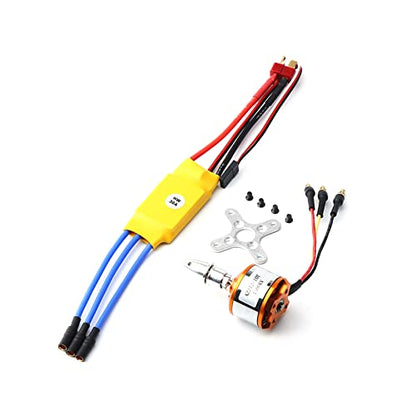 GoolRC 2212 1400KV Brushless Motor 30A ESC with T Plug 3.5mm Banana Connectors for RC Plane Helicopter Electronic Speed Controller - size: 1400kv with esc