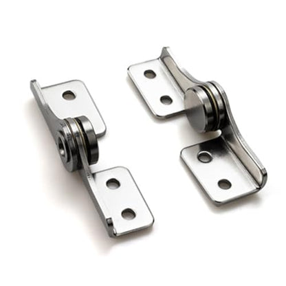 Torque 2.0 N.M, Torque Shaft Hinge Small Metal Damper，Stop at Will，for Folding Table, Windows, Doors, Wardrobe，Cabinets ，Boxes ， Flip Hinge with Adjustable Damping，1 Pair （L+R）, Silver