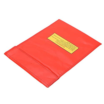 Lipo Battery Explosion Proof Bag, Fireproof Lithium Battery Safe Guard Bag, High Temperature Resistance for Charging & Storage (Red) - size: Red