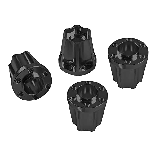 Metal RC 12mm Wheel Hex Hub Extension Combiner Compatible with 1.9/2.2inch Wheel Rim Axial SCX10 Traxxas TRX4 D90 1/10 RC Crawler (18mm, Black) - color: Black, size: 18mm