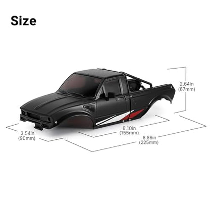 INJORA IR60 Pickup Hard Body Shell for 1/18 TRX4M Defender Bronco (Black) - color: Black