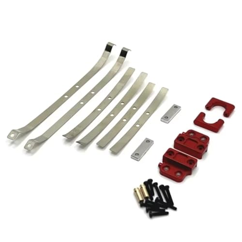 Compatible with MN82 LC79 1/12 RC Car Parts Metal Rear Axle Shock Absorber for Leaf Springs and Fixed for Seat Mount Bracket Set RC Assortment(Red) - color: Red