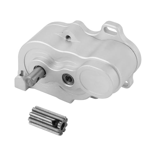 Ultra Light LCG Metal Transmission Low Speed Gearbox with Motor Gear for 1/10 RC Crawler SCX10 TRX4 TRX-4 RC4WD Capra Upgrade Part (Silver) - color: Silver