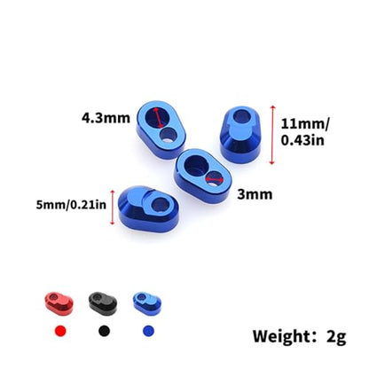 Aluminum Hinge Pin Retainer Toy Accessories Compatible with Traxxas X-Maxx 6S 8S XRT RC Model Car (Black) - color: Black