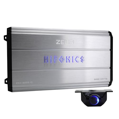 Hifonics Zeus ZXX 3200 Watt Max Class D Monoblock Car Audio Amplifier Amp with Bass Knob and Remote, Variable Crossovers, ZXX-3200.1D, Silver - style: 3200 Watt Monoblock