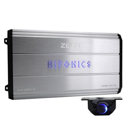 Hifonics Zeus ZXX 3200 Watt Max Class D Monoblock Car Audio Amplifier Amp with Bass Knob and Remote, Variable Crossovers, ZXX-3200.1D, Silver - style: 3200 Watt Monoblock