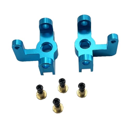 DEVMO 2pak RC Hub Carrier, RC Metal Steering Hub Carrier Knuckle Left/Right Compatible with W-ltoys 1/14 144001 RC Car(Blue)